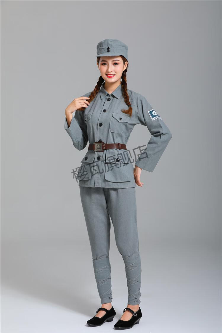 樱瓦 红军儿童八路军演出服套装成人新四军红军影视道具服装.
